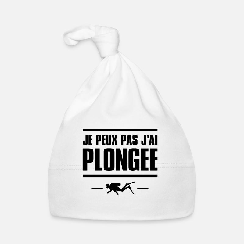 JE PEUX PAS J'AI PLONGÉE - Bonnet bio Bébé - blanc