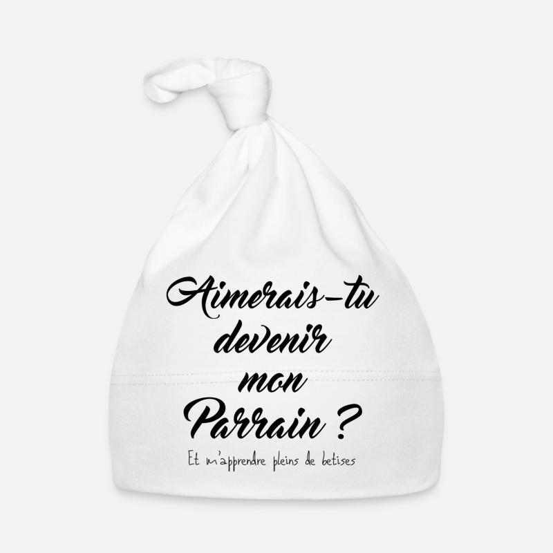Aimerais-tu devenir mon parrain ? Bonnet bio Bébé