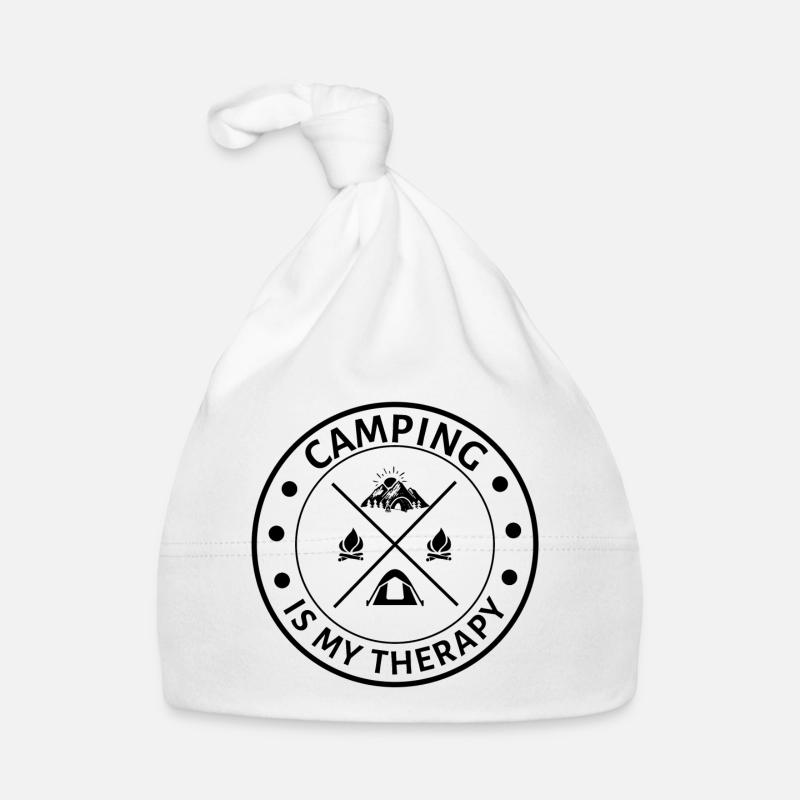 Camping is my Therapy Funny camper saying Organic Baby Cap