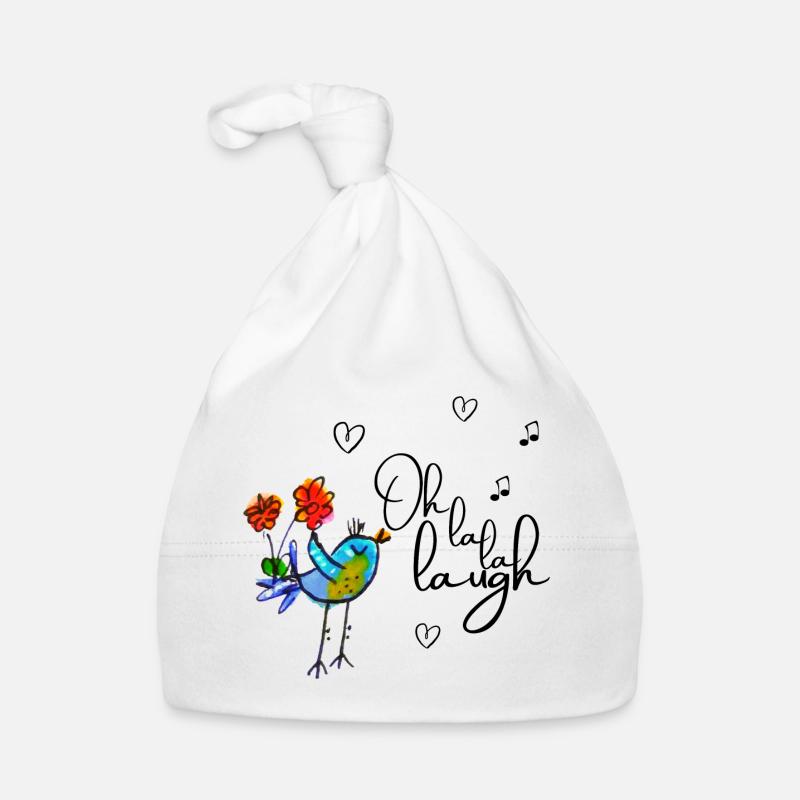 Oh la la rire - Bonnet bio Bébé - blanc