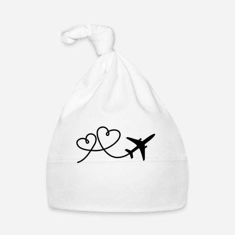 Flugzeug - Baby Bio-Mütze - Weiß