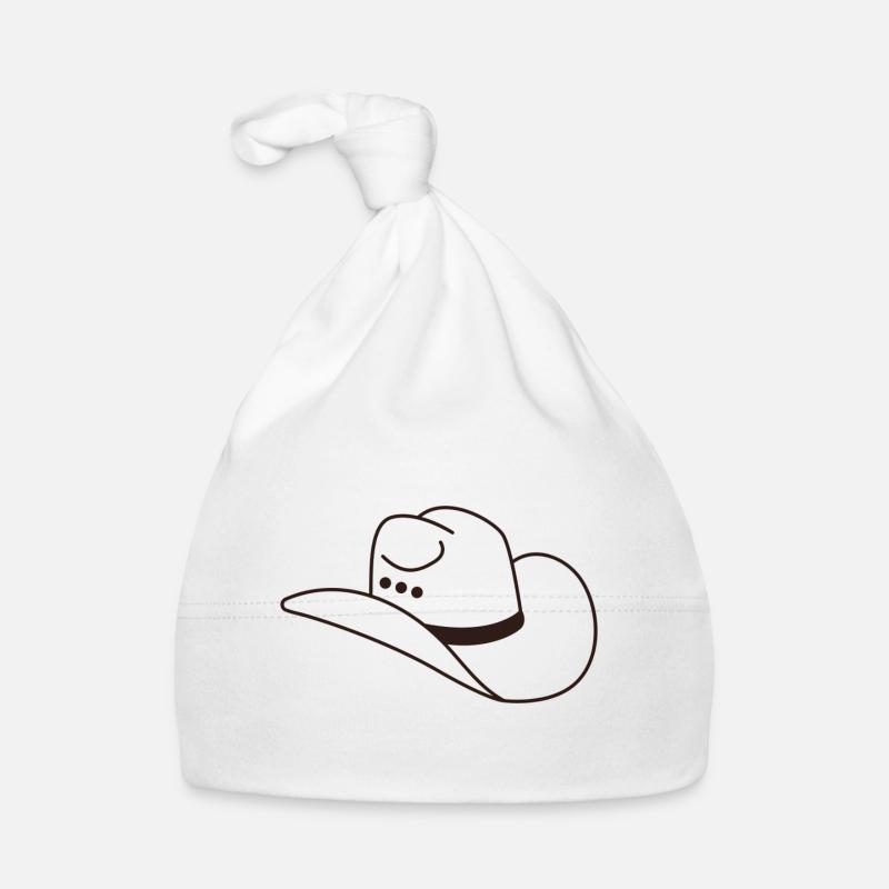 Chapeau de cowboy - Bonnet bio Bébé - blanc