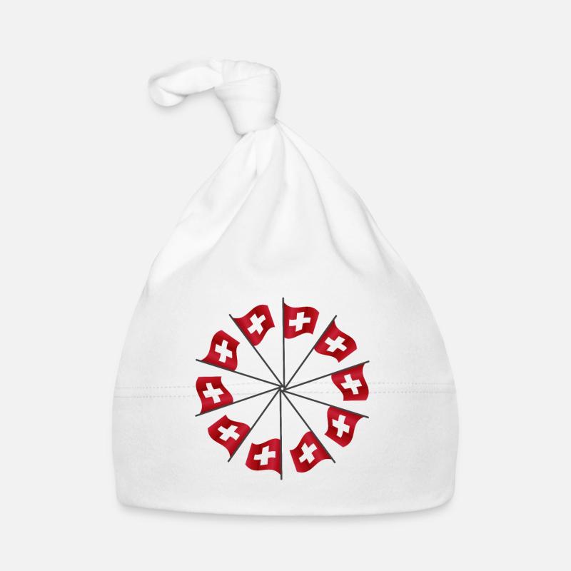 Drapeaux suisses | Swiss flags Bonnet bio Bébé