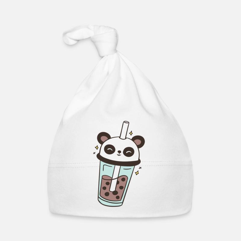 Panda Bubble Tea Panda Bear Bubbletea Organic Baby Cap