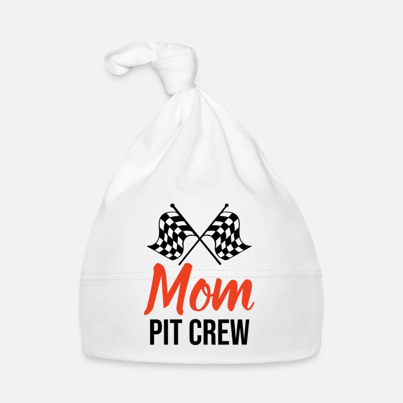 Mom Pit Crew Muttertagsgeschenk - Baby Bio-Mütze - Weiß