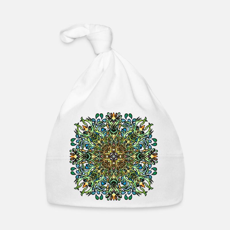 Mandala | Bunt | Leben | Geschenkidee Baby Bio-Mütze