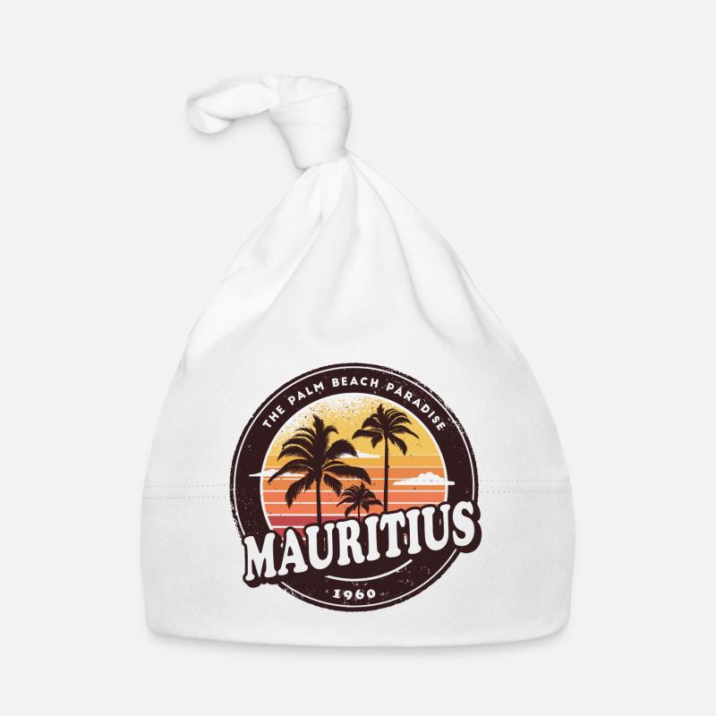 Mauritius Vintage Beach Design / Geschenkidee Baby Bio-Mütze