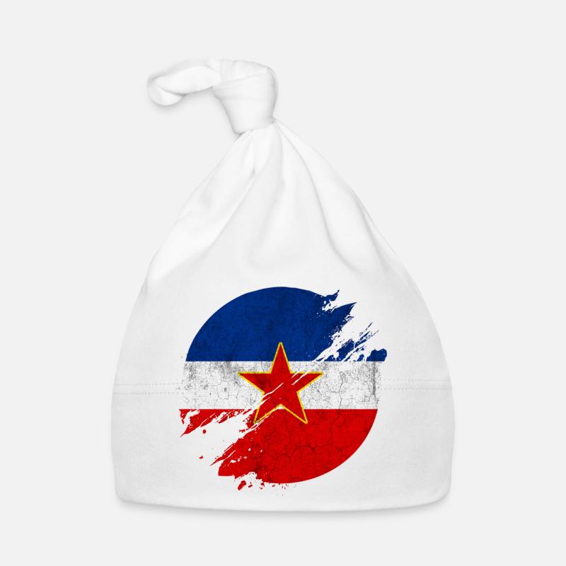 Yugoslavia vintage flags circle Organic Baby Cap