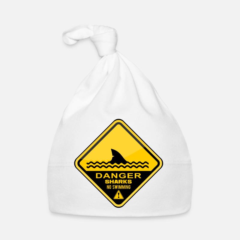Danger Requins Pas de natation Bonnet bio Bébé