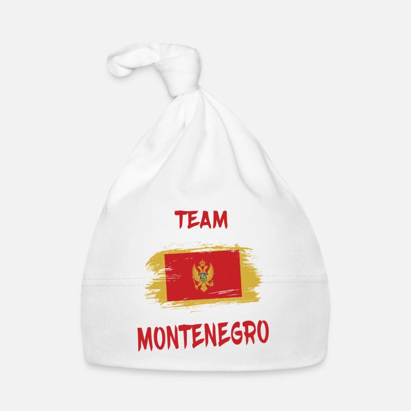 Drapeaux Team Montenegro design/idée cadeau Bonnet bio Bébé
