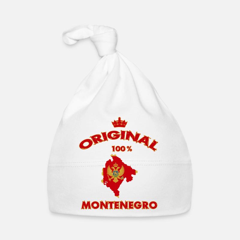Drapeau du Monténégro original 100% Bonnet bio Bébé