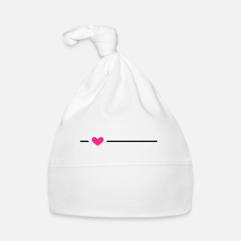 Line Heart Organic Baby Cap
