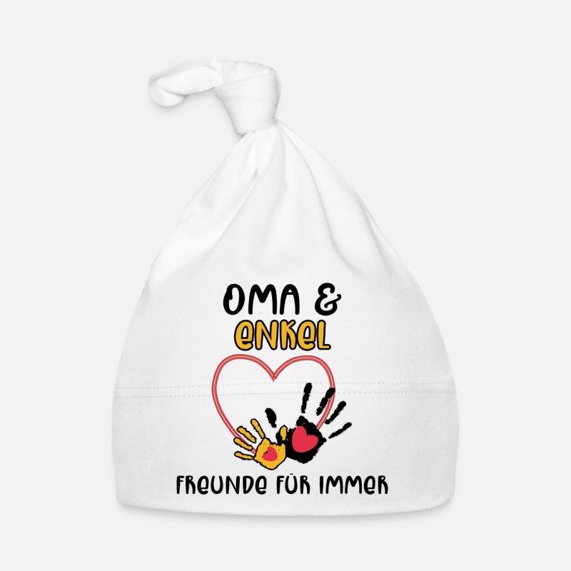 Großmutter Enkel Statement Oma - Baby Bio-Mütze - Weiß