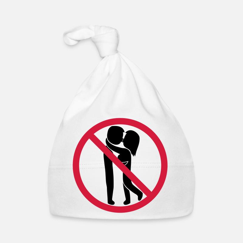 Signe interdit de baiser - Bonnet bio Bébé - blanc
