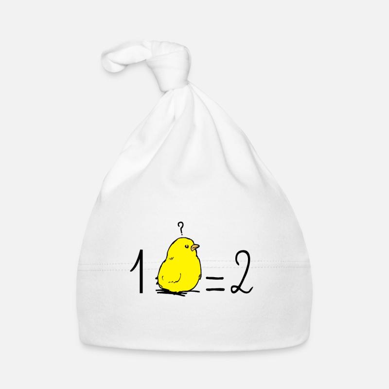 Un poussin égale deux ! (maths, école) Bonnet bio Bébé