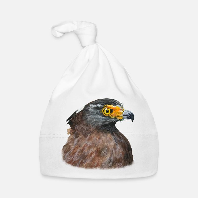 Buse du désert Buse Oiseau de proie Oiseau de proie - Bonnet bio Bébé - blanc