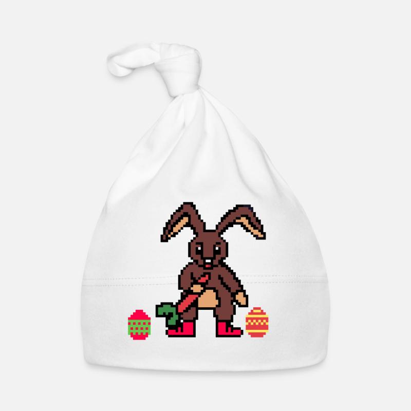Lapin de Pâques mignon Pixel Art Bonnet bio Bébé