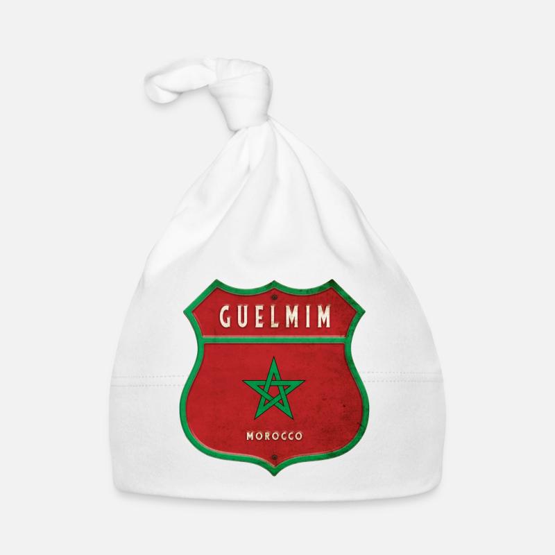 Guelmim Maroc Armoiries Drapeaux Design Bonnet bio Bébé
