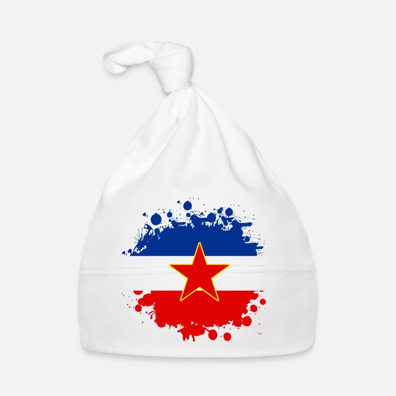 Yugoslavia flag blob design Organic Baby Cap