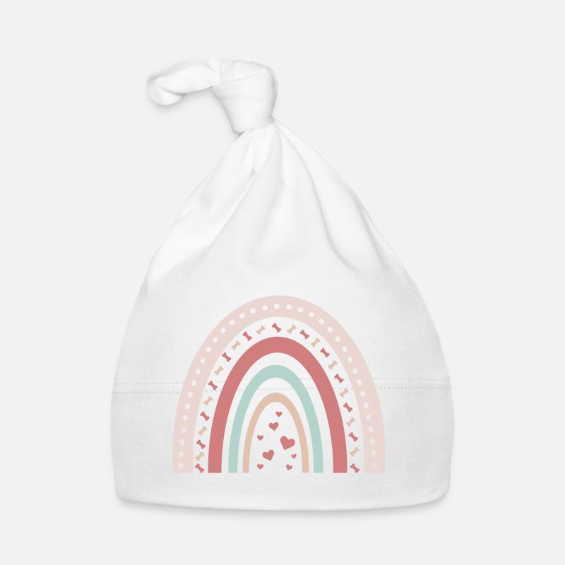 Mignon Chien Arc-en-ciel Chiot Propriétaire Cadeau Bonnet bio Bébé