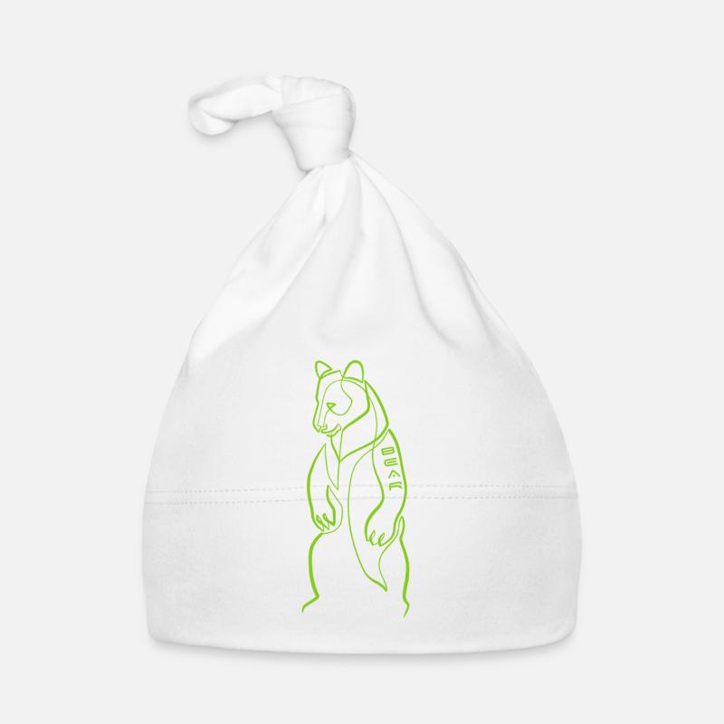 Bear " BEAR " one line - Organic Baby Cap - white