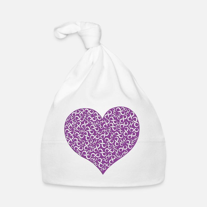 Heart Infinity 3D - Purple Organic Baby Cap