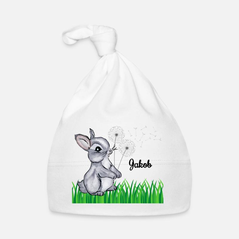 Rabbit Name Gift Jacob Organic Baby Cap