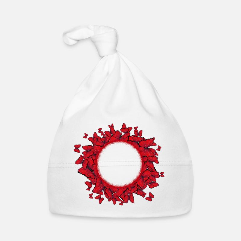 many red butterflies imaginative frames Organic Baby Cap