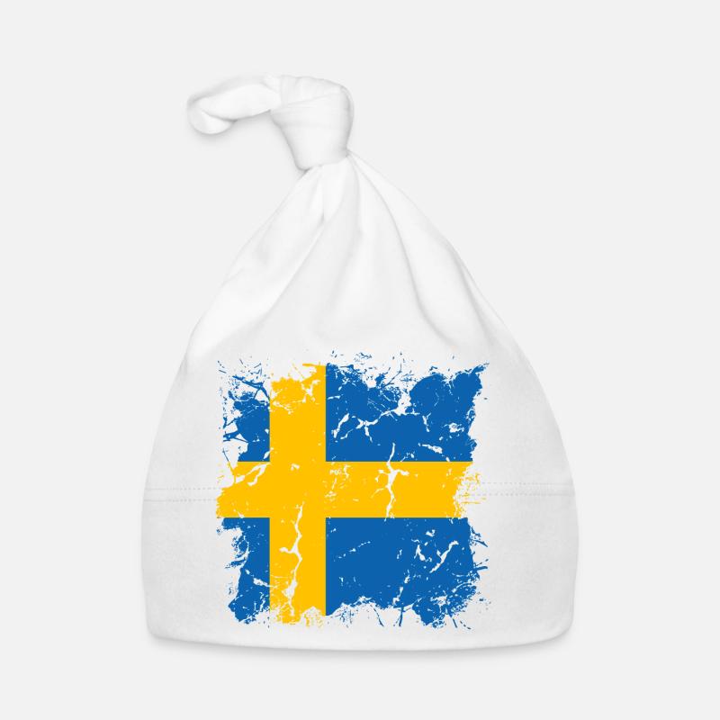 Suède Drapeau Scandinavie Drapeau suédois Bonnet bio Bébé