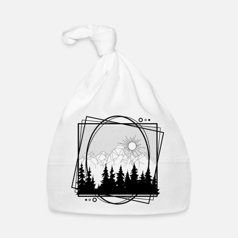 Conception naturelle en forme géométrique et peinture à points Bonnet bio Bébé