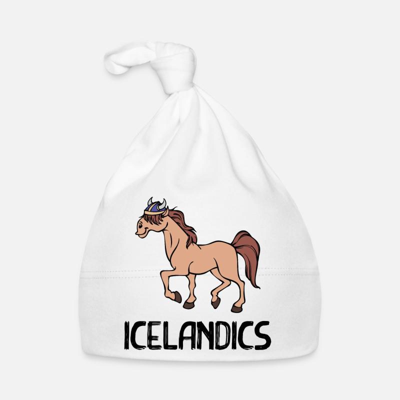 Fohlen Pferde Islandpferde Spruch Isländer Baby Bio-Mütze
