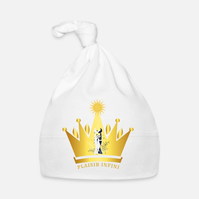 PLAISIR INFINI Couronne Astral Solaire - Bonnet bio Bébé - blanc