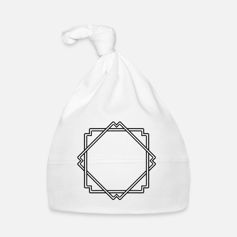 Schwarzer Quadratischer Rahmen Deko Baby Bio-Mütze