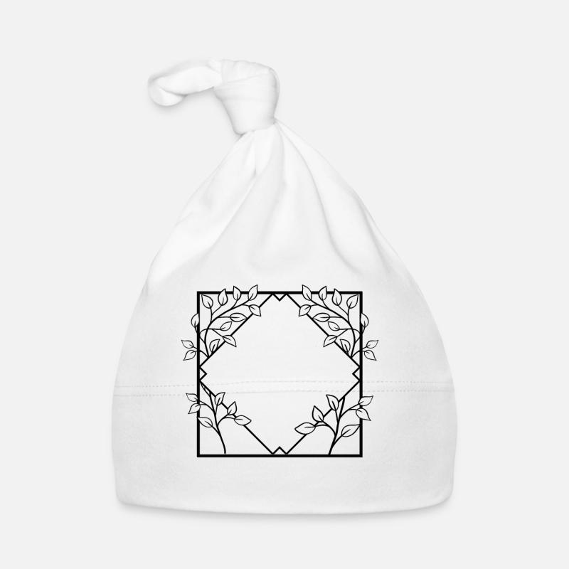 Frame with branches Square frame Organic Baby Cap