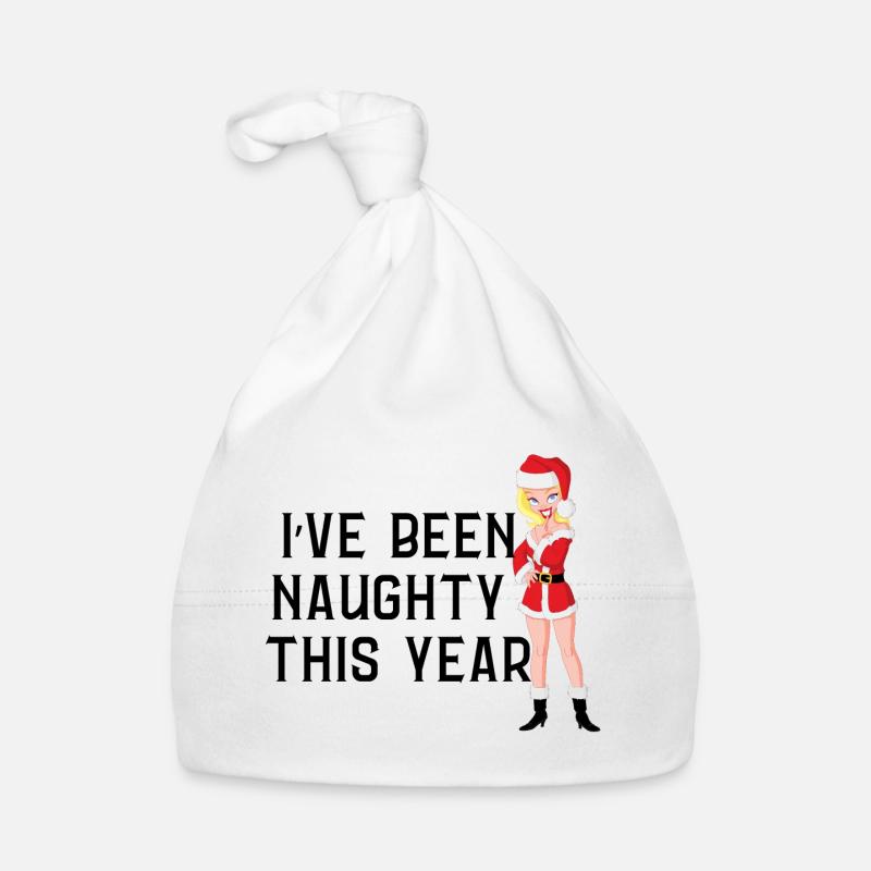 Frecher Weihnachtspullover - Baby Bio-Mütze - Weiß