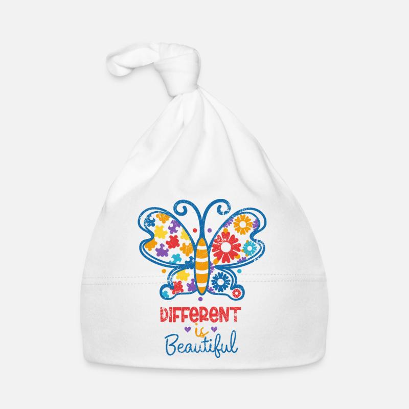 AUTISME DIFFÉRENT EST BEAU PAPILLON AJOUTER DICTON Bonnet bio Bébé