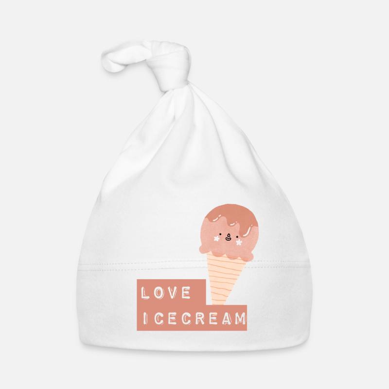 Glace mignonne avec écriture coeur Bonnet bio Bébé