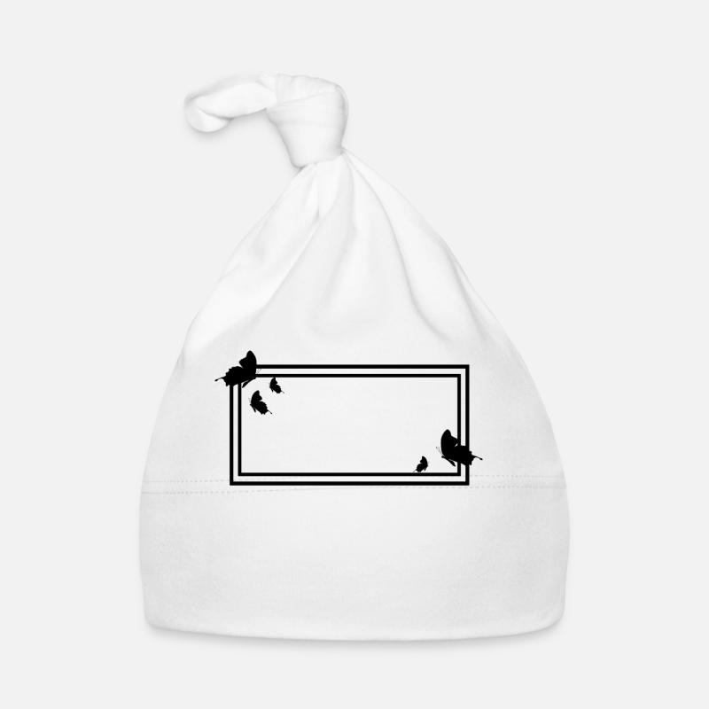 Cornice rettangolare con farfalle Cappellino ecologico per neonato