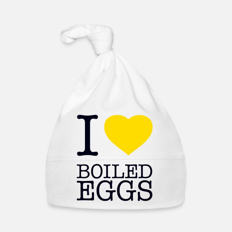 I LOVE BOILED EGGS Eier Organic Baby Cap