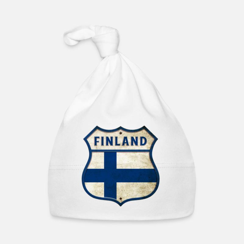 Finnland Flaggen Wappen Baby Bio-Mütze