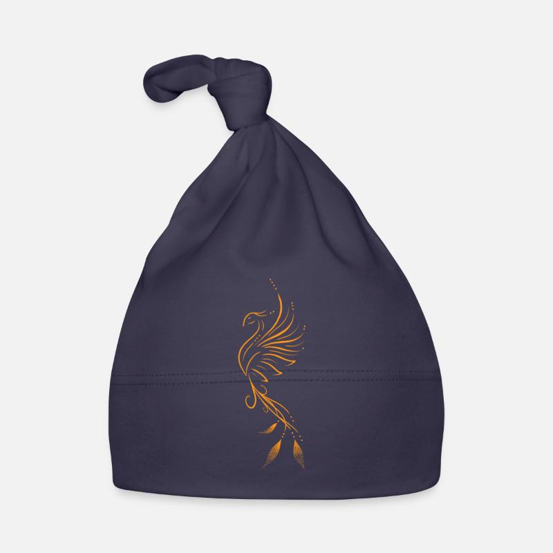 Phoenix lining orange Organic Baby Cap