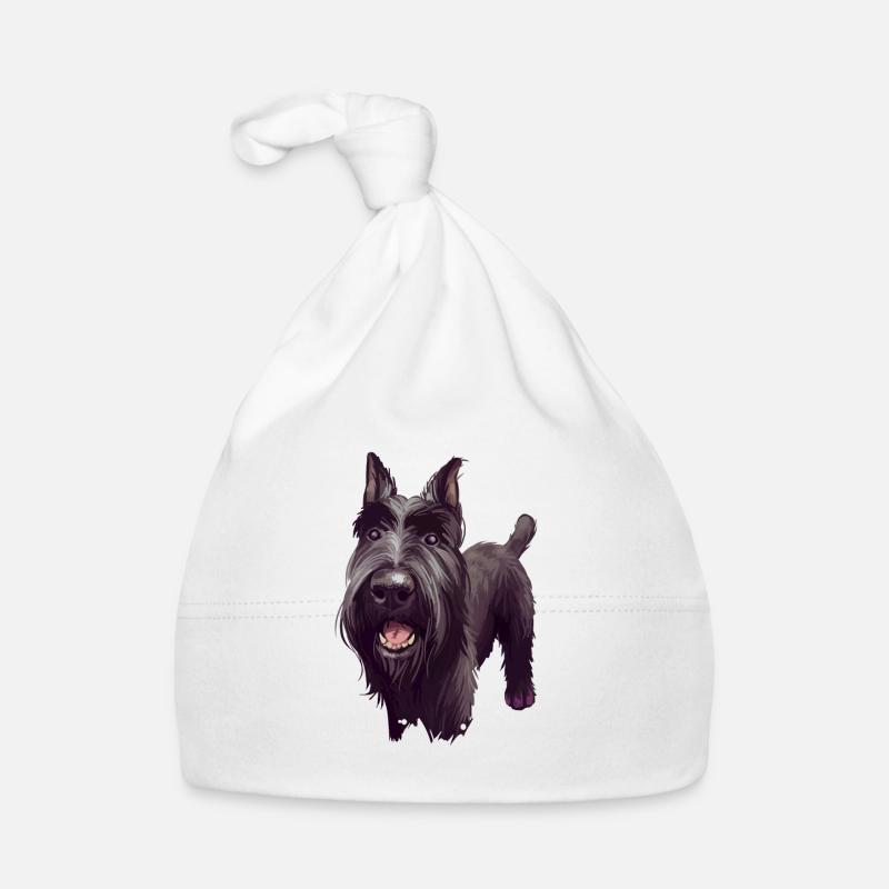 Mittelschnauze Standard Schnauzer Hund Illustration Baby Bio-Mütze