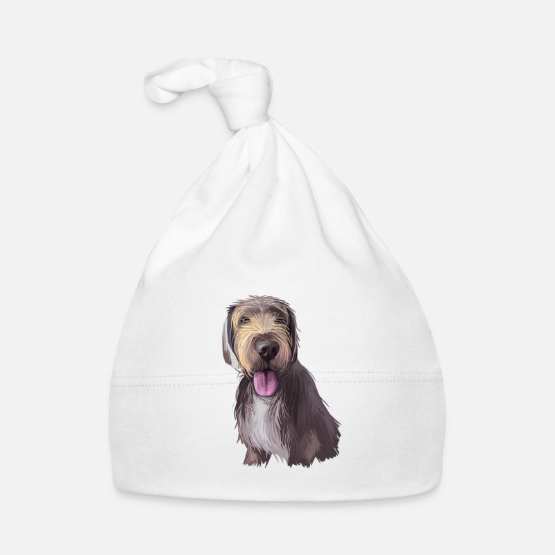 Slovak Rough Haired Pointer Dog Illustration Organic Baby Cap