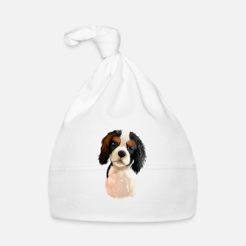 Cavalier King Charles Épagneul Illustration de chien Bonnet bio Bébé