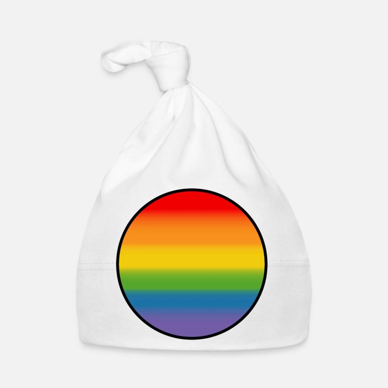 Rainbow Gradient Round white shirt Organic Baby Cap