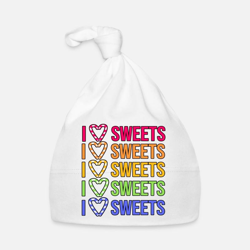 Déclaration du cœur J’aime les bonbons Avec une dent sucrée Bonnet bio Bébé