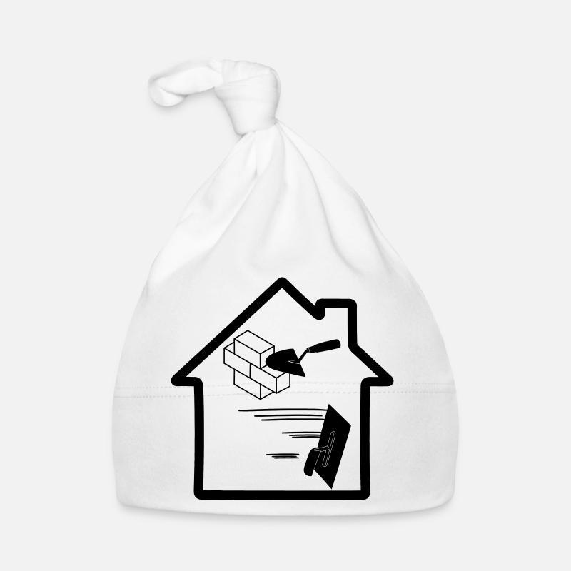 Maçon stuc outil logo maison bâtiment 2 Bonnet bio Bébé