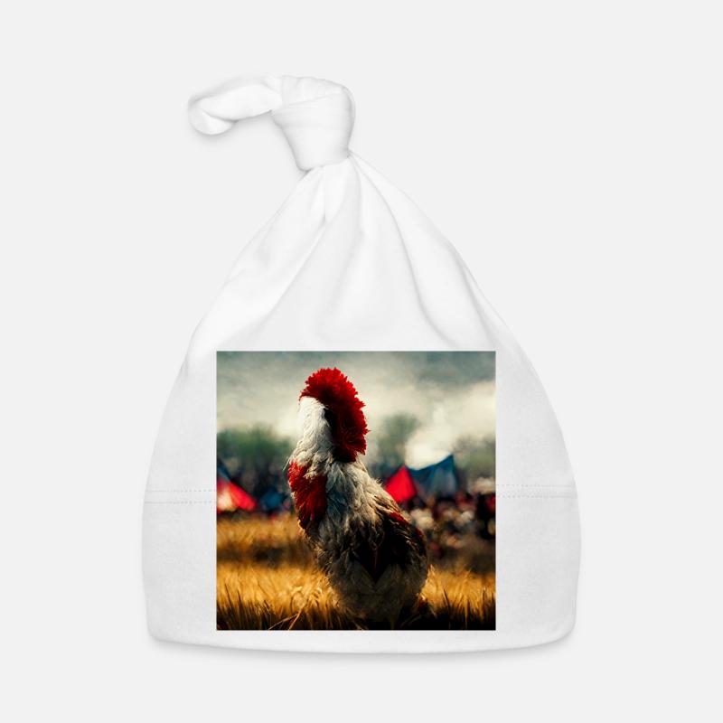 Abstrait Chicken Fantasy III - Bonnet bio Bébé - blanc
