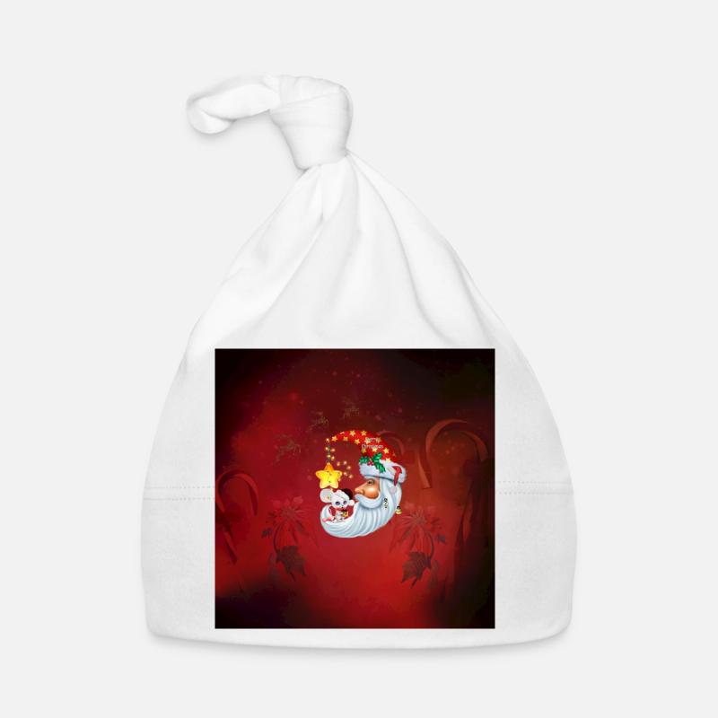 Souris de Noël sur la lune Bonnet bio Bébé