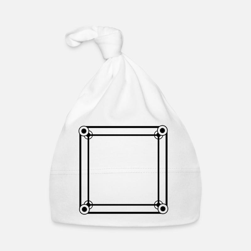 Simple square frame black Organic Baby Cap